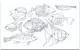 Малювання композиції "Казкові рибки в акваріумі"